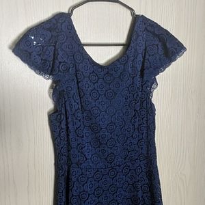 Blue Lace A-line Dress